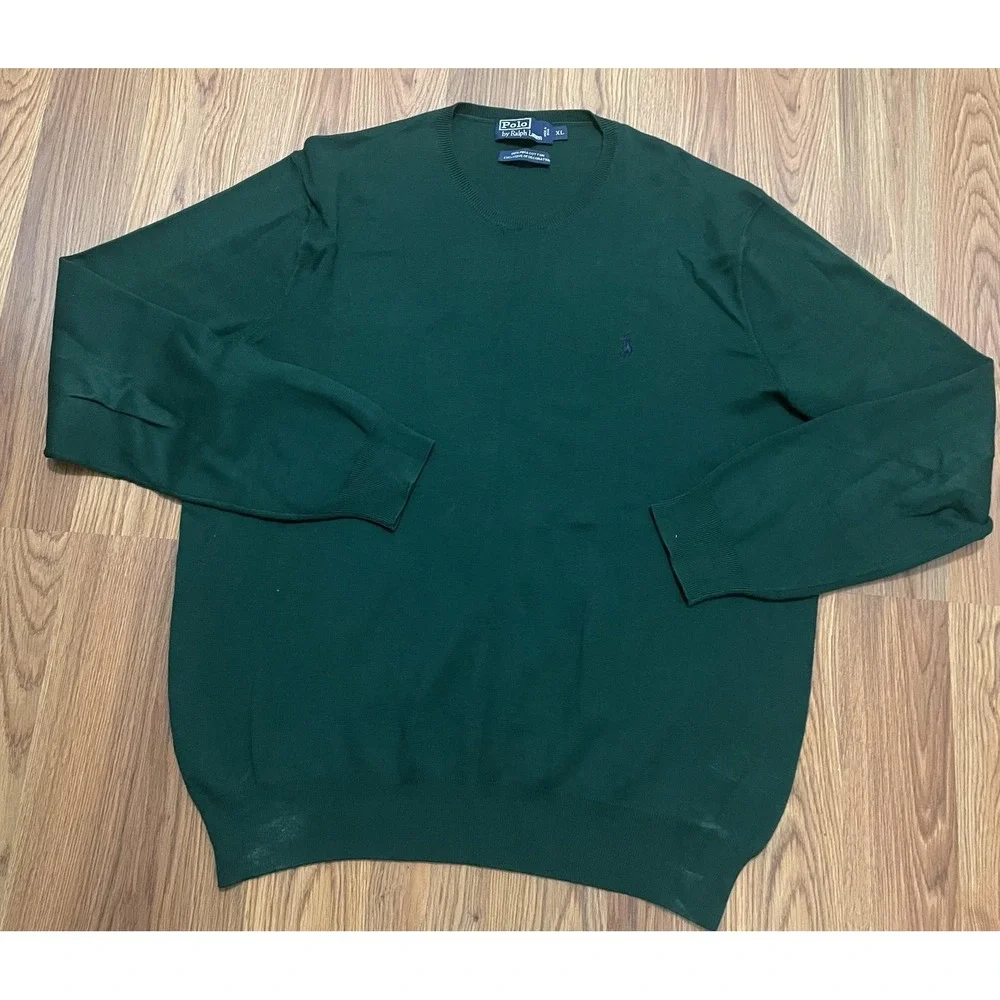 Polo Ralph Lauren Sweater Mens Extra Large Crewneck Pullover Green